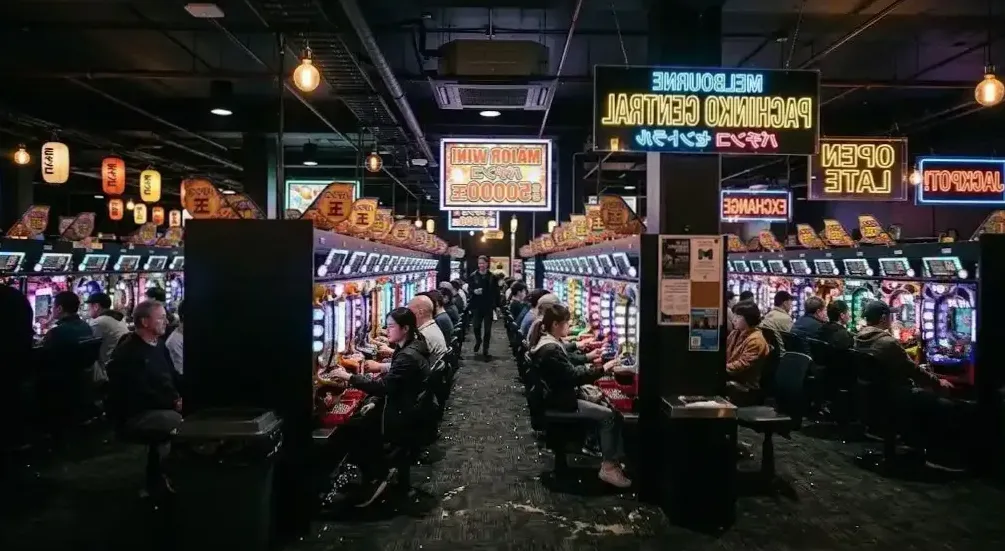 Coach teaching a beginner pachinko class at the Brisbane club