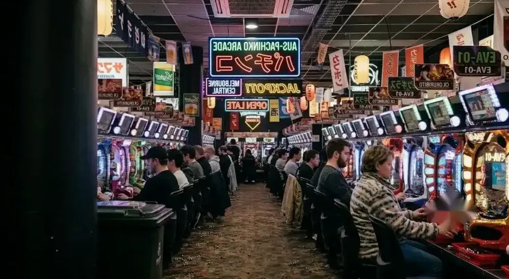 Pachinko Bounty club interior on Queen Street Mall